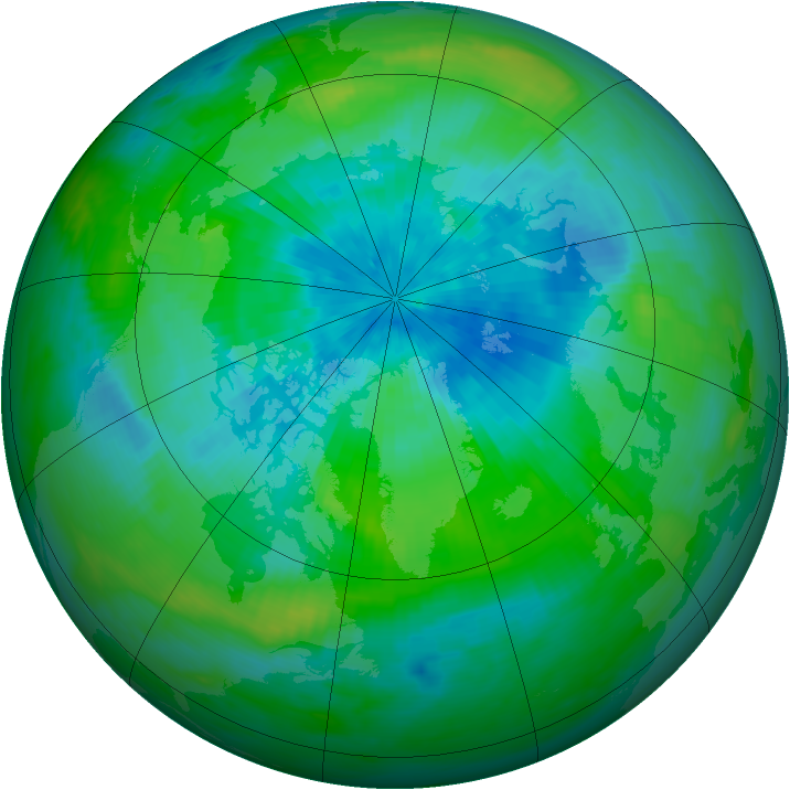 Arctic ozone map for 13 September 1989